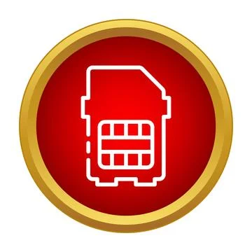 Sim card icon displaying mobile network telecommunication concept Stock Illustration