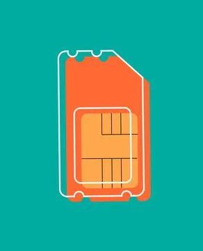 Sim card icon. Flat design style modern vector illustration. Isolated on styl Stock Illustration