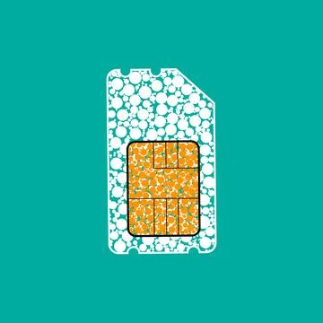 Sim card icon. Flat design style modern vector illustration. Isolated on styl Stock Illustration