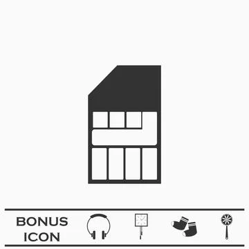 Sim card icon flat. Stock Illustration
