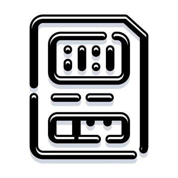 Sim card icon illustration connecting communication technology Stock Illustration