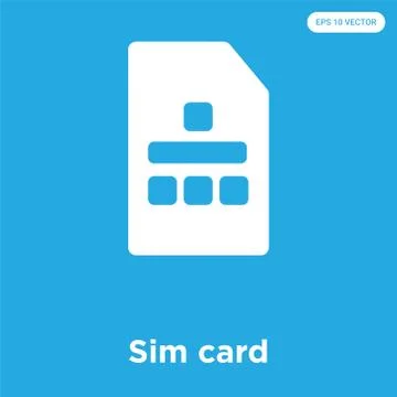 Sim card icon isolated on blue background Free Stock Illustration