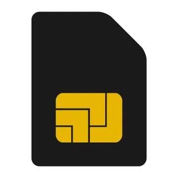 Sim card icon isolated on white background. Sim card  mobile slot . Smart des Stock Illustration
