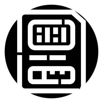 Sim card icon with microchip silhouette data technology イラスト素材