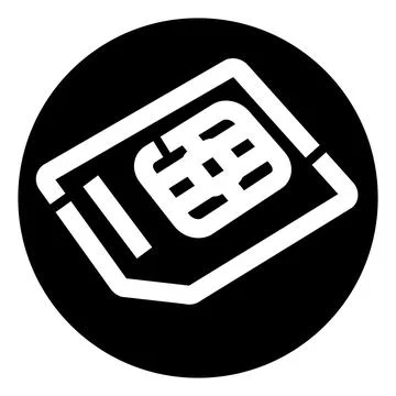 Sim card icon for mobile communication technology Illustrazione stock