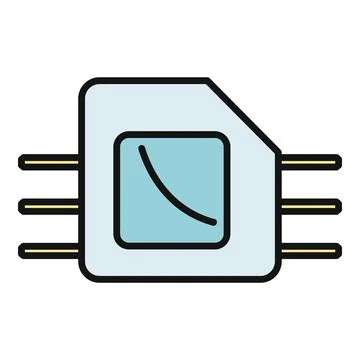 Sim card icon for mobile communication and technology Illustrazione stock