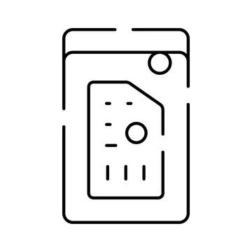 Sim card icon for mobile communication technology Stock Illustration