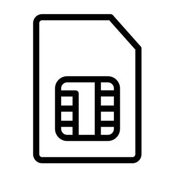 SIM Card Icon for Mobile Network and Cellular Communication Technology Stock Illustration