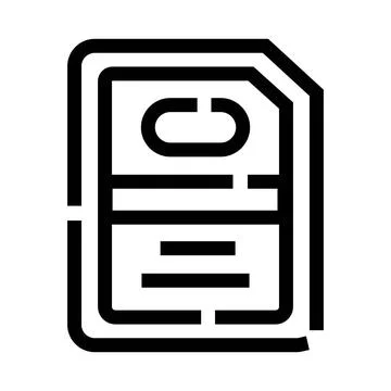 Sim card icon outlining communication technology concept Stock Illustration