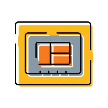 Sim card icon providing mobile data connectivity 스톡 일러스트