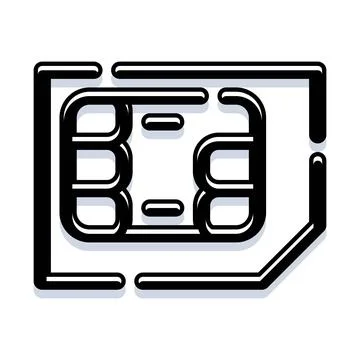 Sim card icon providing mobile network connection Stock Illustration