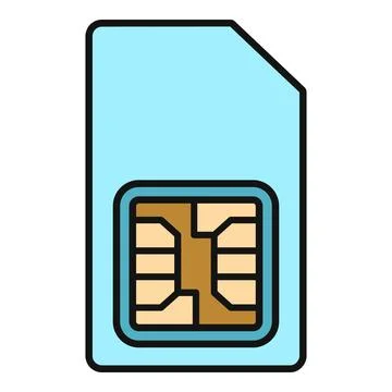 Sim card icon providing mobile network connection Stock Illustration