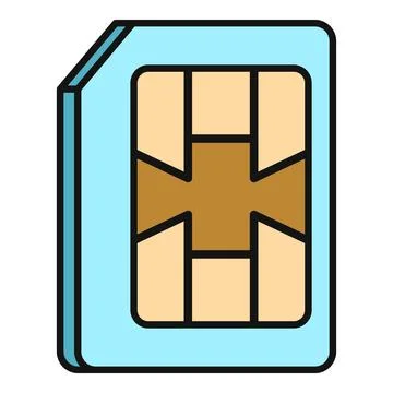 Sim card icon providing mobile cellular data communication Stock Illustration