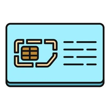 Sim card icon providing mobile network connection service 스톡 일러스트