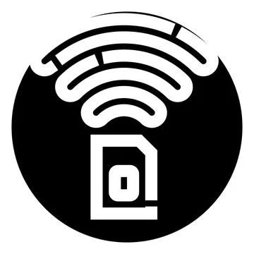 Sim card icon providing wireless internet connection Stock Illustration