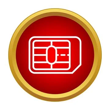 Sim card icon representing mobile data connection technology Stock Illustration