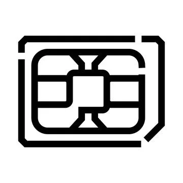 Sim card icon representing mobile network technology イラスト素材
