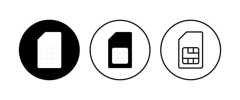 Sim card icon set. dual sim card icon vector Stock-Illustration