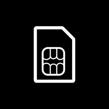 The sim card icon. Sim Card symbol. Flat Stock Illustration