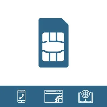 Sim card icon stock vector illustration flat design Stock Illustration