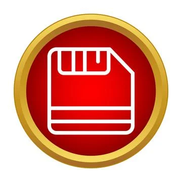 Sim card icon storing digital data in red circle Stock Illustration