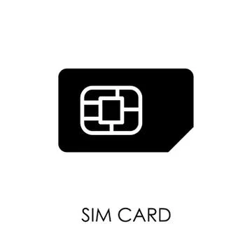 SIM card icon symbol flat style vector illustration Stock Illustration