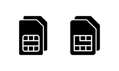 Sim card icon vector. dual sim card sign and symbol Stock Illustration