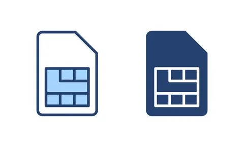 Sim card icon vector. dual sim card sign and symbol Stock Illustration