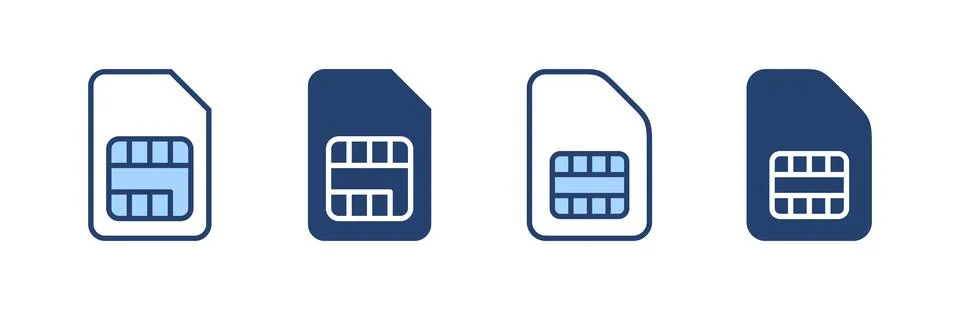 Sim card icon vector. dual sim card sign and symbol Stock Illustration
