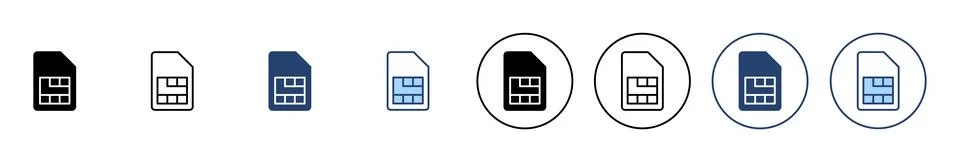 Sim card icon vector. dual sim card sign and symbol Stock Illustration