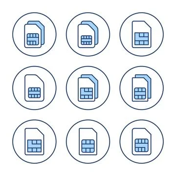 Sim card icon vector. dual sim card sign and symbol Stock Illustration