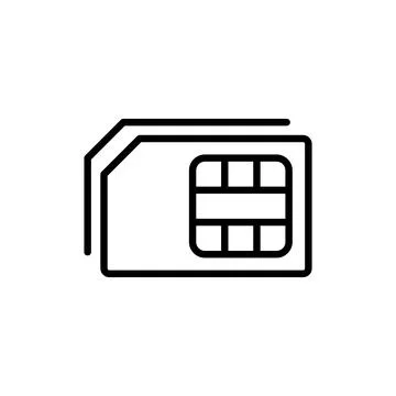 Sim card icon vector. dual sim card sign and symbol Illustrazione stock