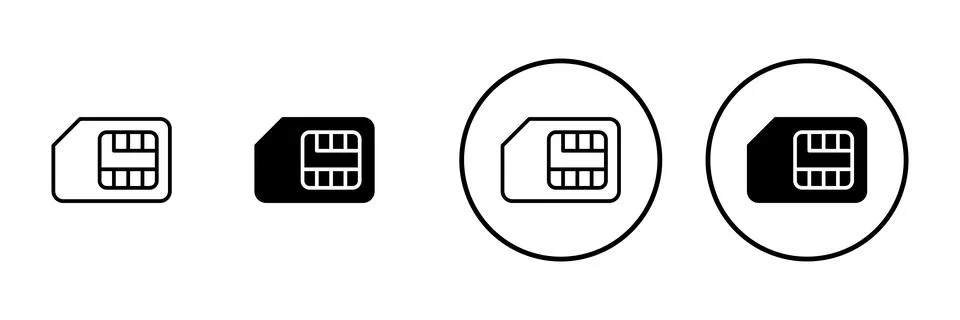 Sim card icon vector. dual sim card sign and symbol Stock Illustration