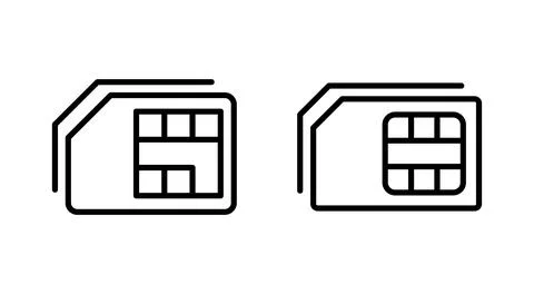Sim card icon vector. dual sim card sign and symbol Stock Illustration