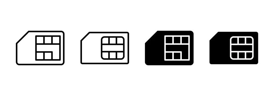 Sim card icon vector. dual sim card sign and symbol Stock Illustration