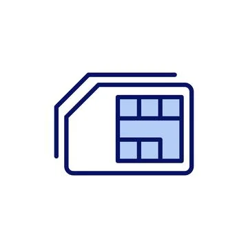 Sim card icon vector. dual sim card sign and symbol Stock Illustration