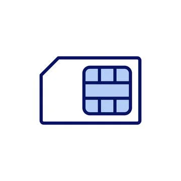 Sim card icon vector. dual sim card sign and symbol Stock Illustration