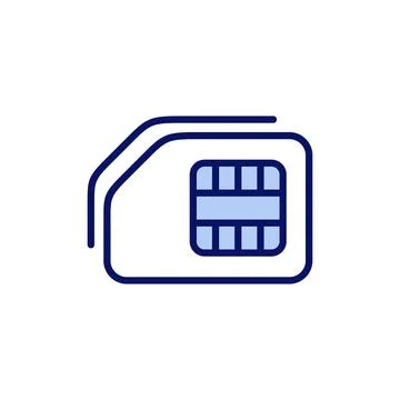 Sim card icon vector. dual sim card sign and symbol Stock Illustration