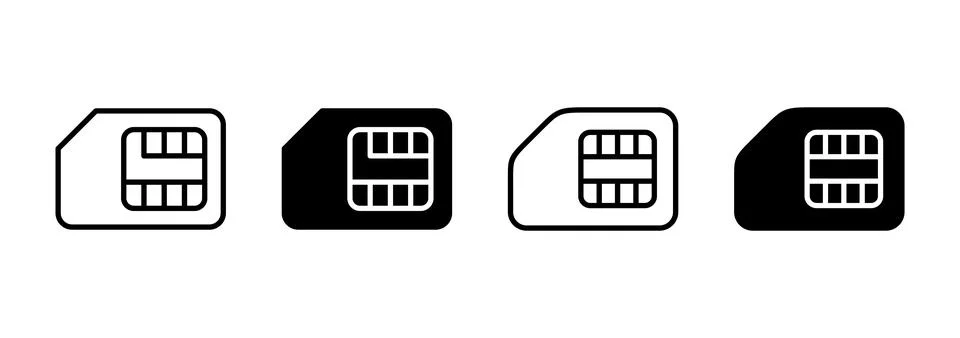 Sim card icon vector. dual sim card sign and symbol Stock Illustration