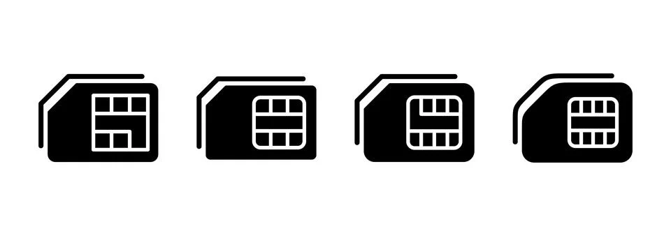 Sim card icon vector. dual sim card sign and symbol Stock Illustration