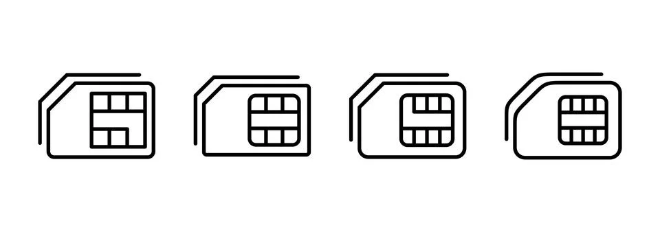 Sim card icon vector. dual sim card sign and symbol Stock Illustration