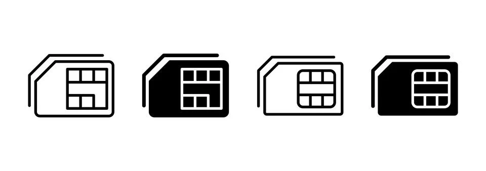 Sim card icon vector. dual sim card sign and symbol Stock Illustration