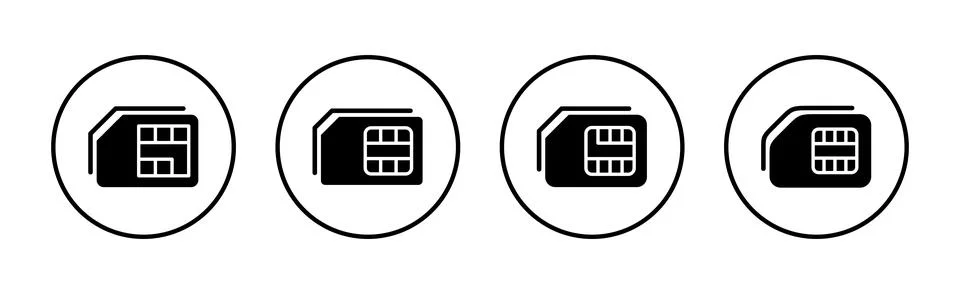 Sim card icon vector. dual sim card sign and symbol Stock Illustration