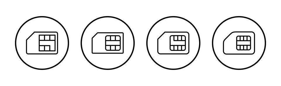 Sim card icon vector. dual sim card sign and symbol Stock Illustration