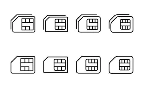 Sim card icon vector. dual sim card sign and symbol Stock Illustration