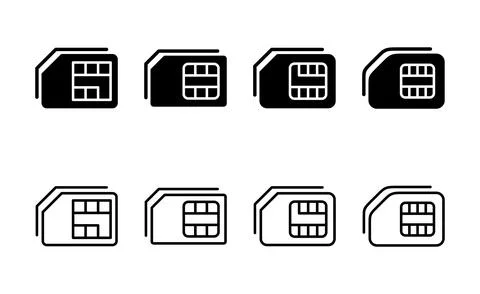 Sim card icon vector. dual sim card sign and symbol Stock Illustration