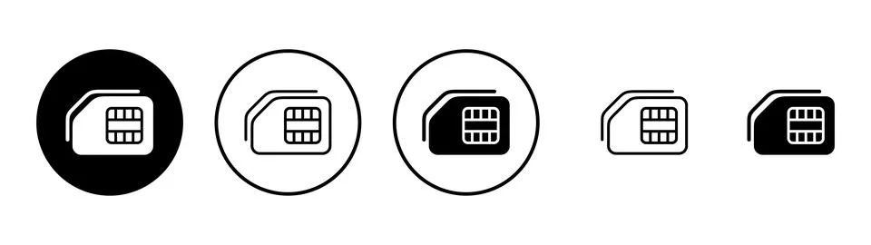 Sim card icon vector. dual sim card sign and symbol Stock Illustration