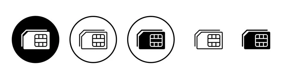 Sim card icon vector. dual sim card sign and symbol Illustrazione stock
