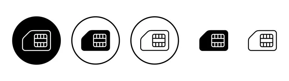 Sim card icon vector. dual sim card sign and symbol Stock Illustration
