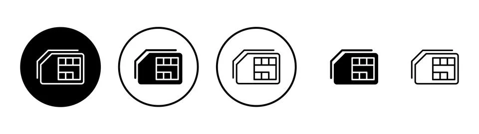 Sim card icon vector. dual sim card sign and symbol Stock Illustration